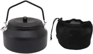 0.9L Outdoor Camping Kettle, 5.9x5.9x6.3in Aluminum Portable Camping Tea Kettle Coffee Pot Hiking Kettle Pot for Backpacking Picnic Hiking Travel (Matte Black)