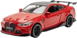 1 32 for BMW M4 Supercar Alloy Car Model with Pull Back Sound Light Gift Car Enthusiasts Collection Diecast Model Simulation Vehicle Playset(Red)