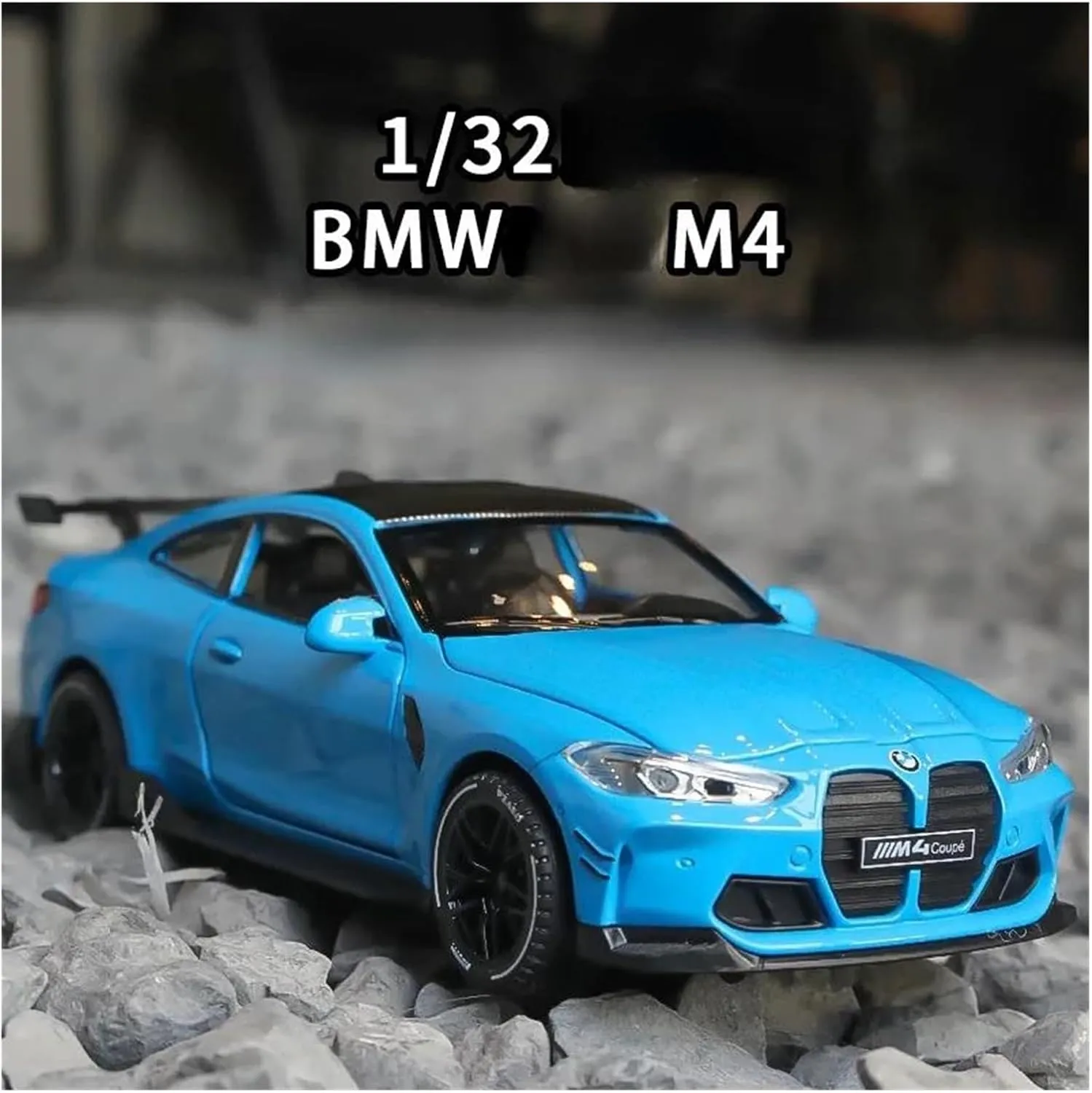 1 32 for BMW M4 Supercar Alloy Car Model with Pull Back Sound Light Gift Car Enthusiasts Collection Diecast Model Simulation Vehicle Playset(Red)