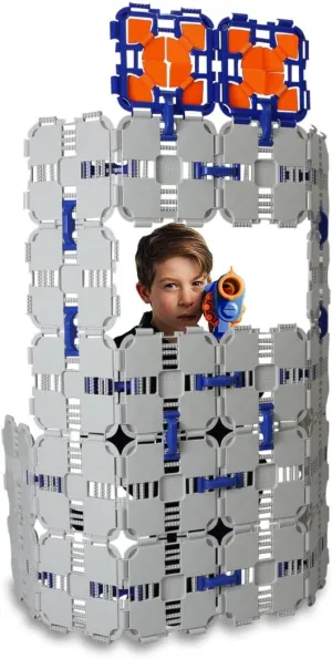 1 Pack - Kids Fort Building Kit - Creative Nerf War Playset - Build Nerf Bunker & Targets - Durable War Obstacles for Battles & Laser Tag