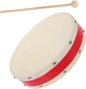 1 Set Hand Drum Instrument Wooden Percussion with Drumstick for Beginners for School Bands Parties and Music Festivals and Wear Resistant