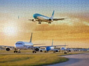 1000 pcs Jigsaw Puzzles for Adults Airplane Landing Others Standing Airfield Waiting Take Off Puzzles Clearance Puzzles Great Gift for Boys Girls Family Activity Fun Puzzle Games Toys