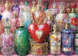 1000 Piece Puzzles for Adults,Colorful Perfume Jigsaw Puzzle,Pink Flower Bottle Puzzles 1000 Pieces,Creative Games and Gifts Difficult Heart Puzzle Home Decor Toy for Adults (27.5"x19.6"), 1:1 Poster