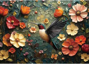 1000 Piece Puzzles for Adults,Vintage Flower Jigsaw Puzzle,Retro Bird Puzzles 1000 Pieces,Creative Games and Gifts Difficult Oil Painting Puzzle Home Decor Toy for Adults (27.5"x19.6"), 1:1 Poster