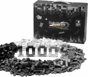 1000 Piece Blocks for Building, Classic Bulk 2x4 Basics Bricks Building Set, Compatible with All Major Brands, Creative STEM Building Toys for Kids Ages 4 5 6 7 8 (Black & Gray & White)
