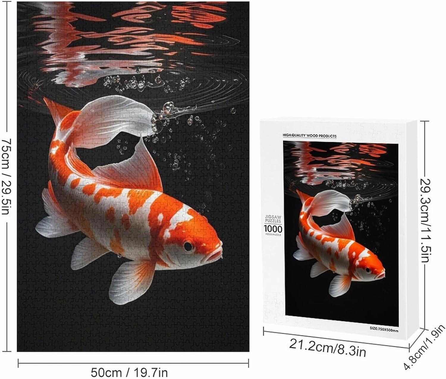 1000 Piece Jigsaw Puzzles for Adults Animal Puzzle，Beautiful Fish Puzzle Games for Animal Lovers Gift, Modern Stress Relief Toys, Puzzles for Challenging Brains, Family Educational Games