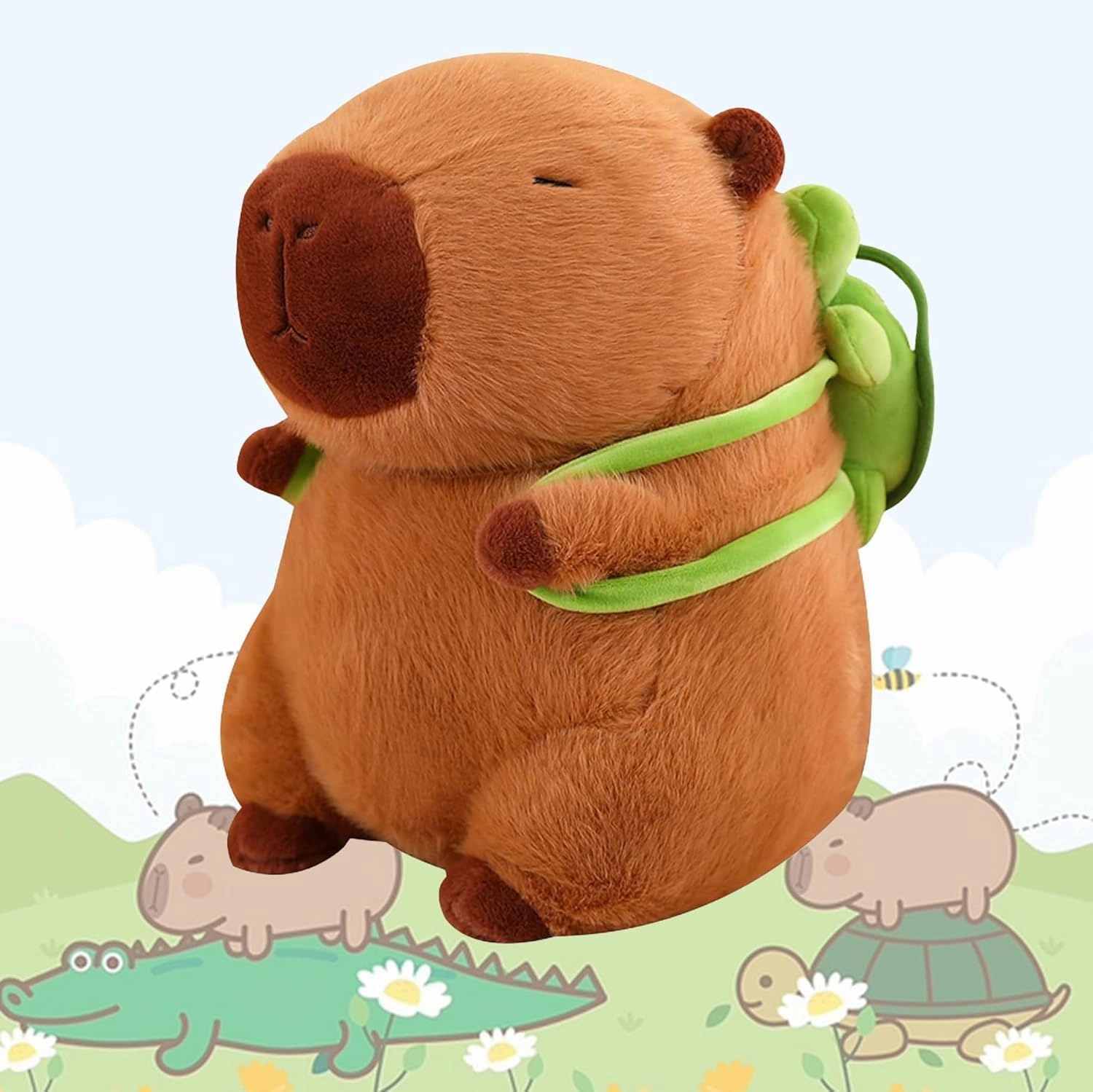 10"" Capybara Plush Cute Stuffed Animal Plushies Super Soft Plush Toy Gift for Kids, Large, Brown