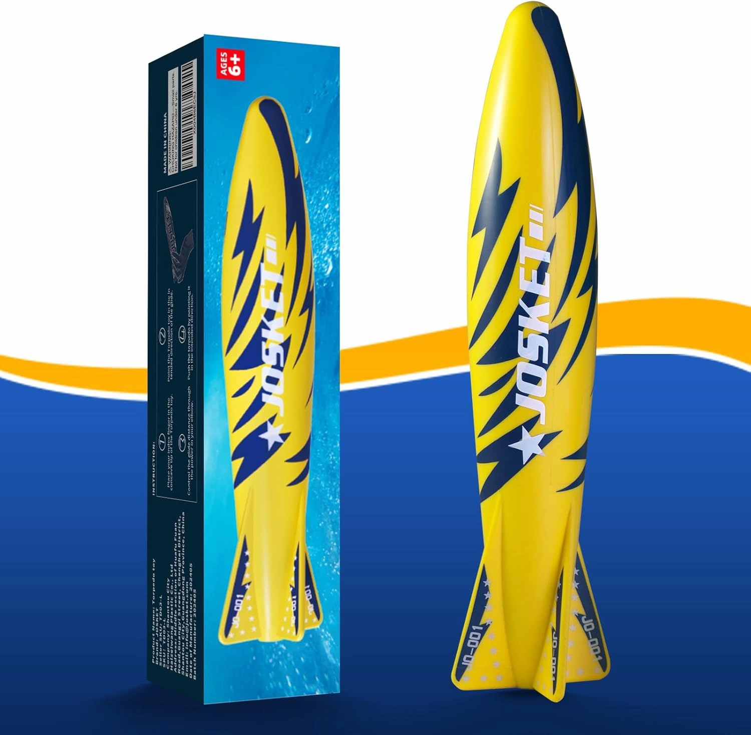 10" Underwater Diving Toys Pool Torpedo, Swimming Throwing Torpedo Bandits Water Rockets Training Dive Toys