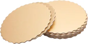 10PCS Reusable Round Cake Boards, Double Sided Gold and Silver Pattern, Thicken Cardboard for Stable Bearing, Food Grade Material, outstanding for Displaying Muffins Biscuits Cake (Thickened cardboard 3)