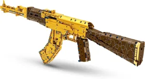 1:1 Gold AK47 Building Bricks Gun Collection Toy - 1548  PCS Model Gun Building Block Sniper Set Shootable - Simulation Weapon Toy Lovers Gift
