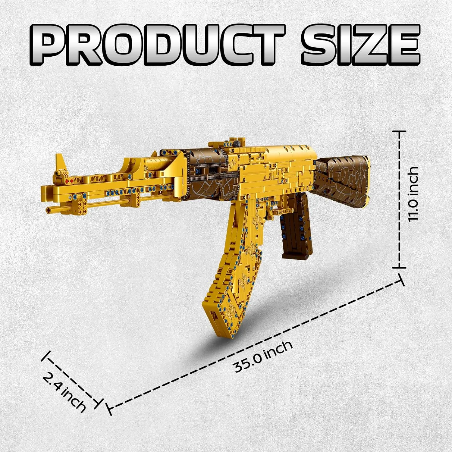 1:1 Gold AK47 Building Bricks Gun Collection Toy - 1548  PCS Model Gun Building Block Sniper Set Shootable - Simulation Weapon Toy Lovers Gift
