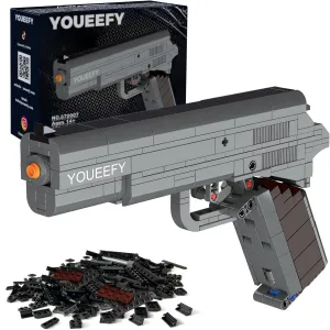1:1 M1911 Pistol Building Blocks Set, 300  Pieces, Building Blocks Model Gun Toy for Adults & Kids 14 , Unique Collectible Gift for Christmas, Birthday, Military Fans