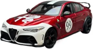 1:18 for Alfa Romeo Giulia GTAm Simulation Alloy Model Collection Decoration Mini Simulation Toys(Red and White.)