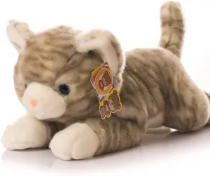 12 Inch Cute Cat Plush Toys Kitten Stuffed Plush Toys Animal Kitten Doll (Gray)