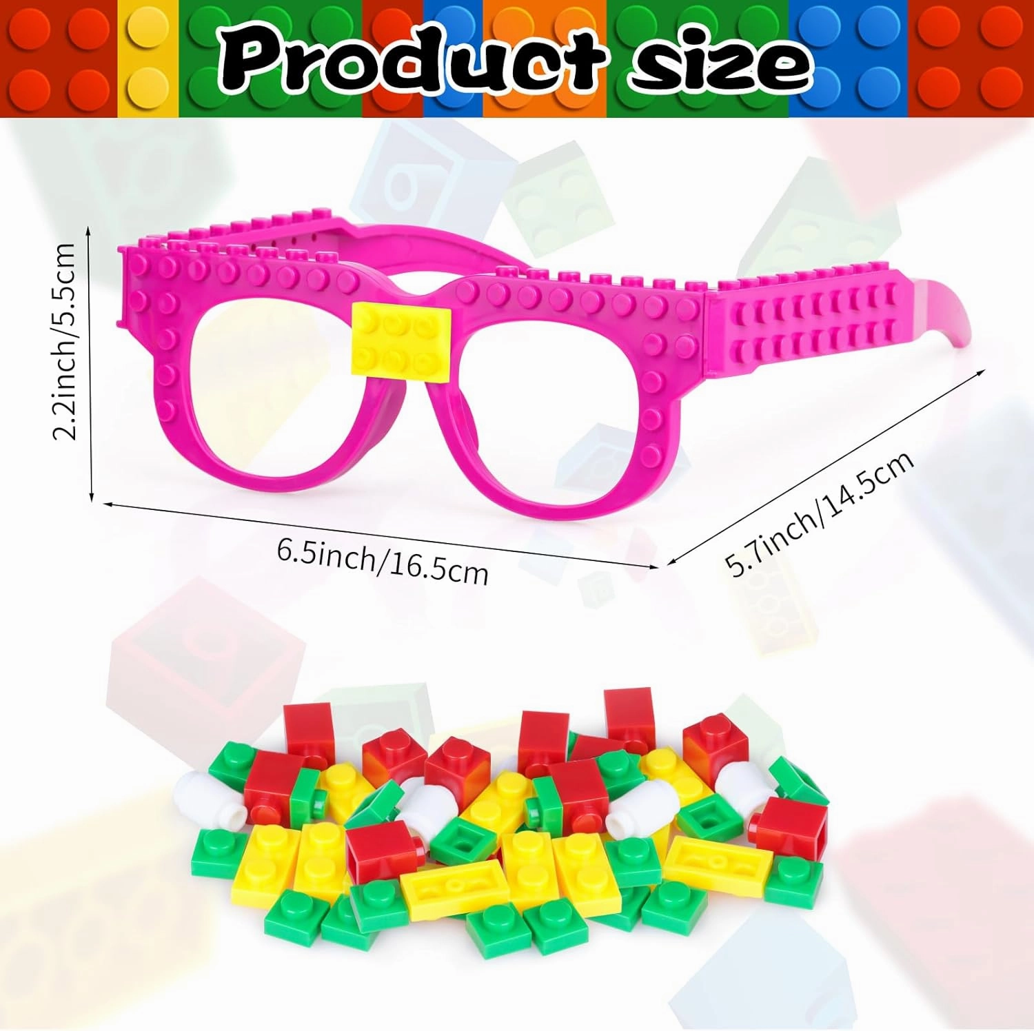 12 Pcs Building Bricks Glasses Building Blocks Games for Kids Birthday Party Favors Supplies, Boys Girls Carnival Party Games