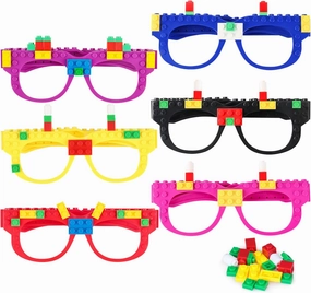 12 Pcs Building Bricks Glasses Building Blocks Games for Kids Birthday Party Favors Supplies, Boys Girls Carnival Party Games