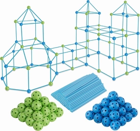 130 PCS Kids Fort Building Kit - Builder Kit | Build A Fort | Indoor/Outdoor Kids Toys