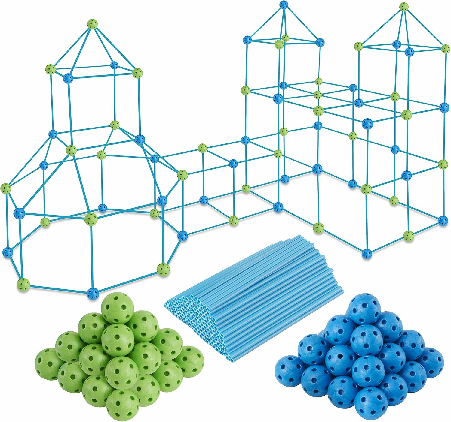 130 PCS Kids Fort Building Kit - Builder Kit | Build A Fort | Indoor/Outdoor Kids Toys