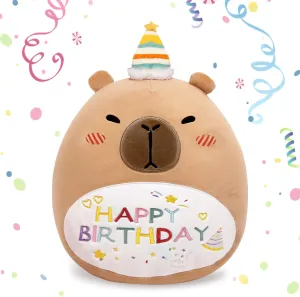 14" Capybara Soft Plush Stuffed Animal Pillow Cute Capybara Toy Gift for Kids Boys Girls (Birhtday Capybara Plush Pillow)