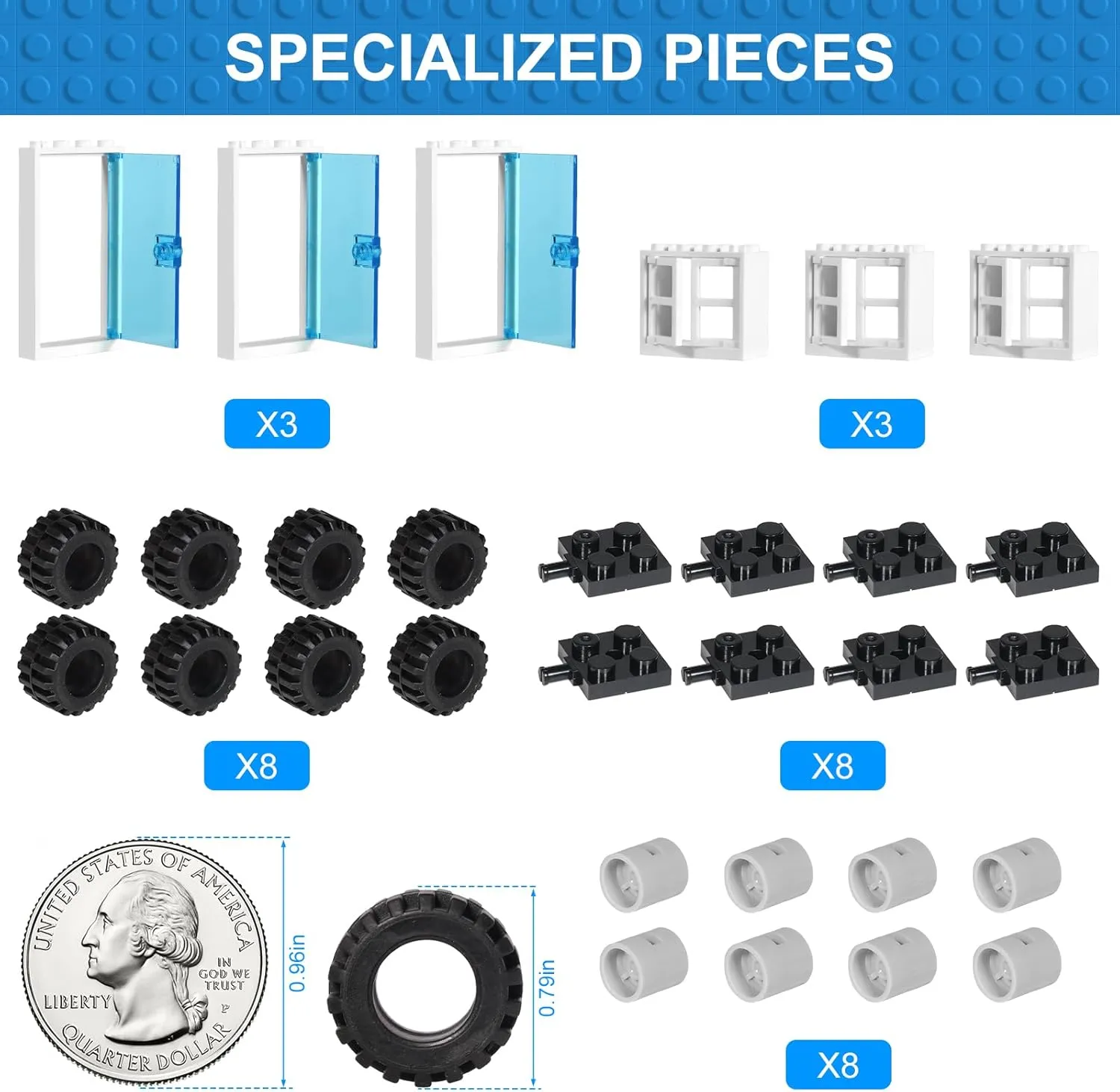 1500 Pieces Building Bricks for Kids with Doors, Windows, Wheels, Tires, Axles, Classic Building Bulk BlocksCompatible with All Major Brands for Boys Girls Ages 3 4 5 6 7 8 9 10 Year Old