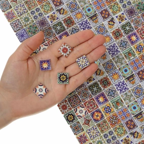 150 pcs, Dollhouse Flooring, 1:12 Scale Doll House Tiles, Miniature Checkerboard Floor, REDUCIO! (Mexican)