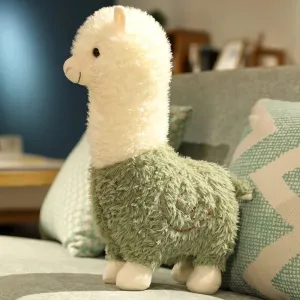 18inch Alpaca Plush Hug Pillow Toy Alpaca Doll Toys Llama Plushie Stuffed Animal Llamacorn Plushie Doll Toy Soft Fluffy Cushion and Gift (Green)
