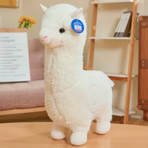 18" Alpaca Plush Toy, Llama Stuffed Animal Large Doll Plushie Hug Pillow Soft Fluffy Cushion Super Kawaii Gift for Birthday Girls and Lovers Washable (White)