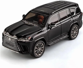 1 24 for Lexus LX600 SUV Alloy Car Model Sound and Light Pull Back Car Enthusiasts Collectibles Birthday Gift Simulation Vehicle Playset(Black)