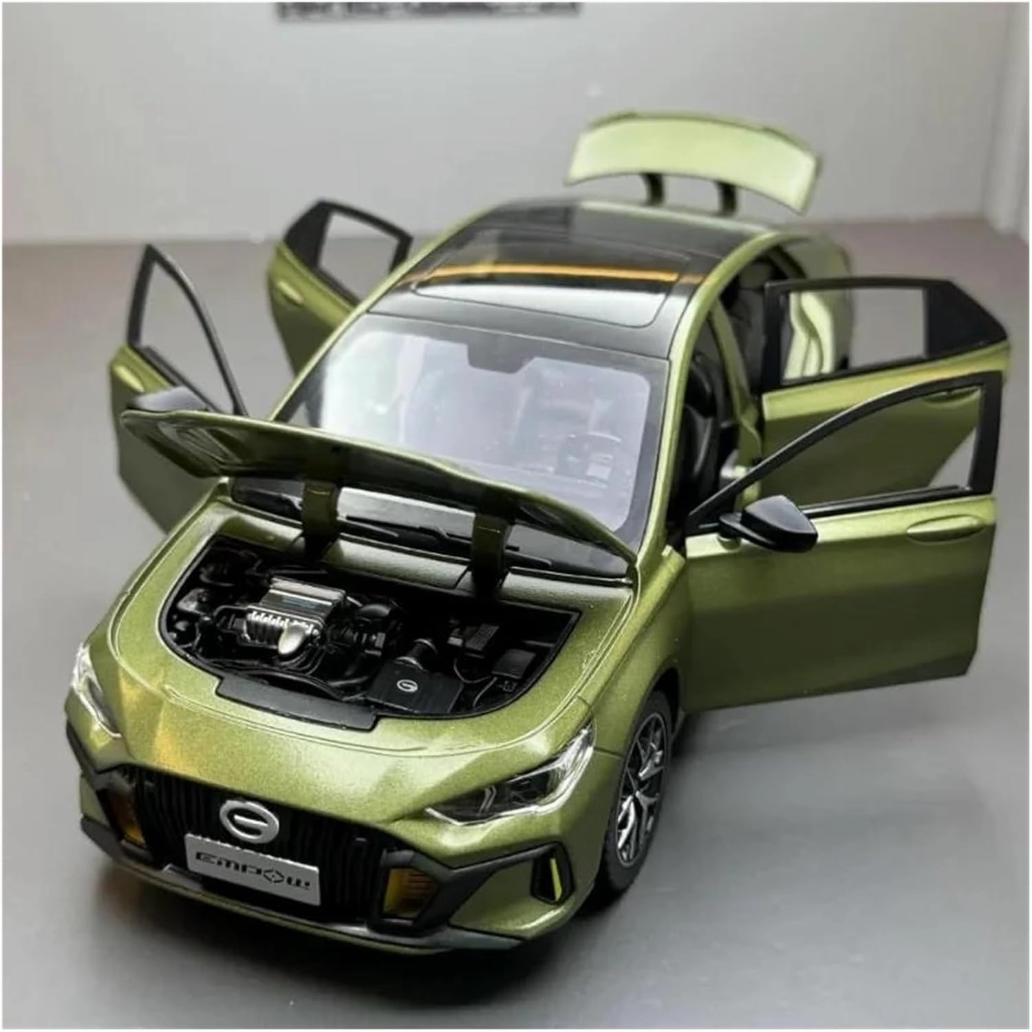 1 24 for Trumpchi EMPOW Scale Simulation Alloy Car Collection Toy Birthday Gift Diecast Toy Vehicles Home Decor Simulation Vehicle Playset(Black)