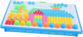 1Set Mushroom Nail Jigsaw Puzzle DIY Educational Pegboard for Mosaic Building Game for Kindergarten Learning and Creative Play