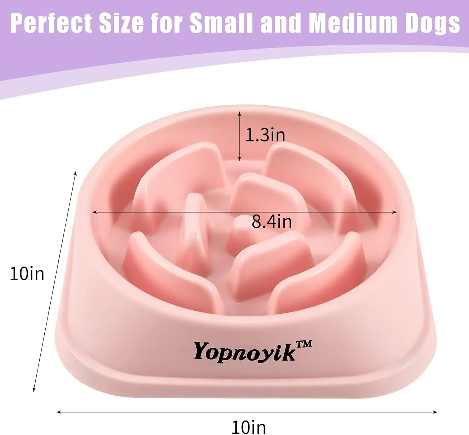 2 Pack Slow Feeder Dog Bowls for Healthy Eating, Non-Slip and Anti-Choking Design, Reduces Bloating & Overeating for Large Dogs, Easy to Clean