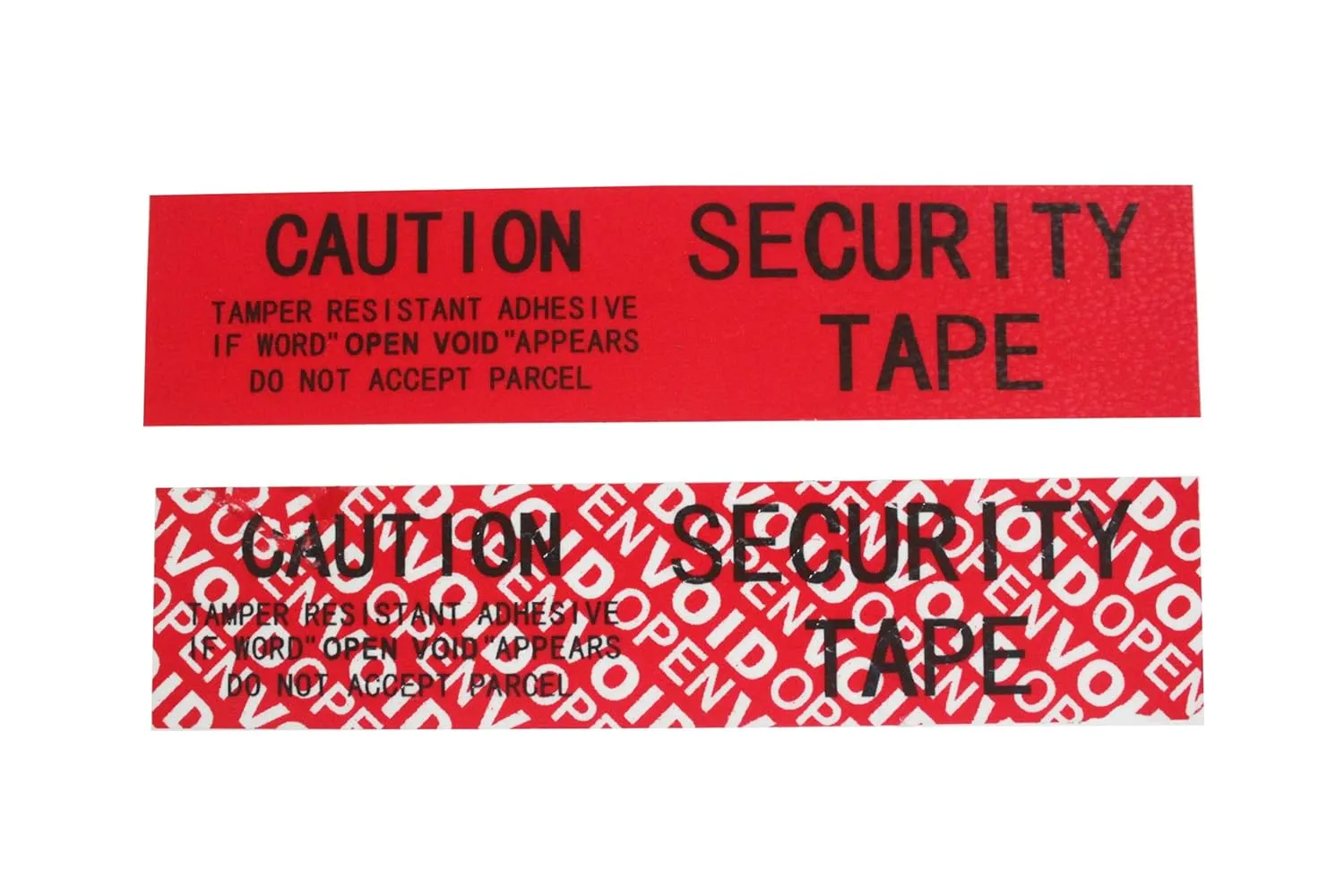 2 Rolls 100% Total Transfer Tamper Proof Security Seal Tapes (1 Inch x 55 Yards x 2 Mil, Ultra-Thick “Void” Film, Red)
