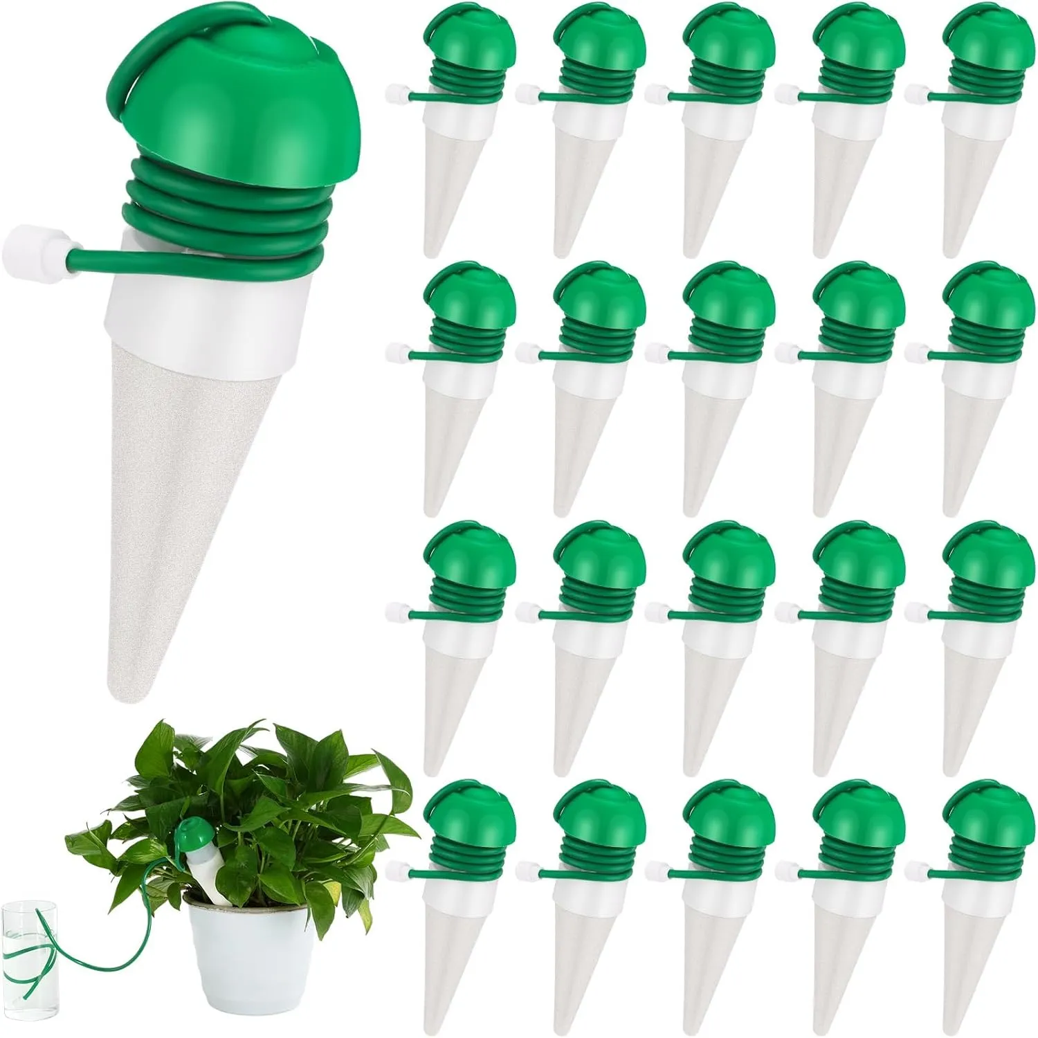 20 Pack XL Classic Plant Watering Stakes Self Watering Spikes Planter Insert Automatic Drip Irrigation for Indoor Outdoor Houseplants or Vacation Use