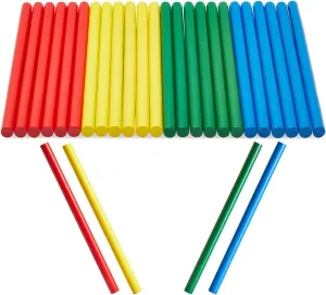 24 Pack Bulk Rhythm Sticks for Kids, 12 inches Wooden Lummi Stick Music Toys, Classroom Preschool Percussion Instruments, 4 Colors
