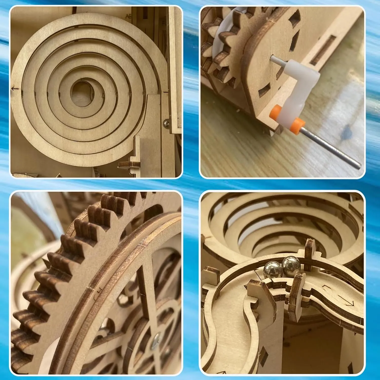 3D Wooden Puzzle Marble Run for Adults Kids - DIY Mechanical Puzzle Assembly Model Building Kit Wood Crafts for Boys and Girls Age 14  Years Old