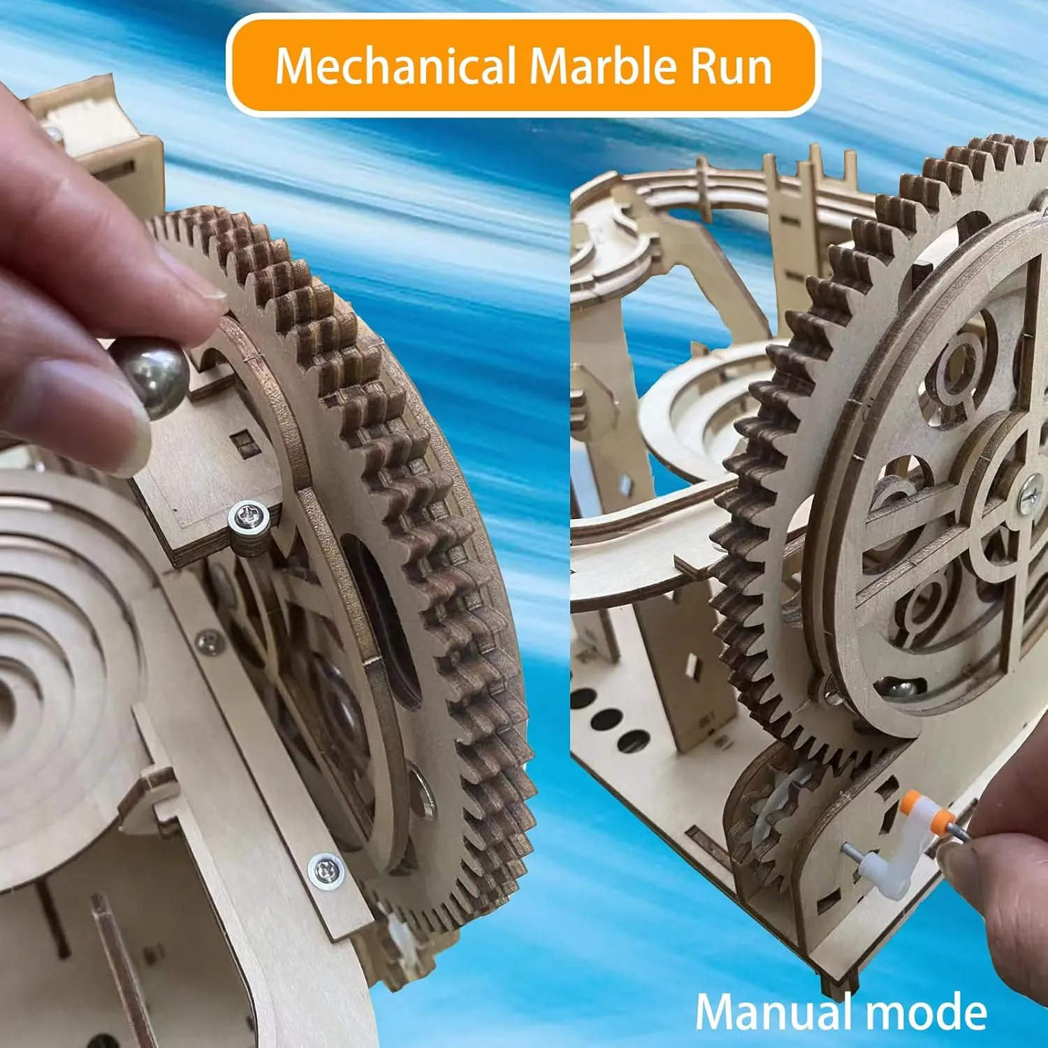 3D Wooden Puzzle Marble Run for Adults Kids - DIY Mechanical Puzzle Assembly Model Building Kit Wood Crafts for Boys and Girls Age 14  Years Old