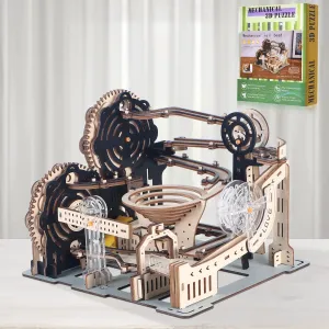 3D Wooden Puzzles for Adults，Electric Automatic Wooden Marble Run Model Building Kits, 3D Puzzles for Adults &Teens Gifts, Mechanical Mrble Roller Coaster Gifts for Birthday,Holiday
