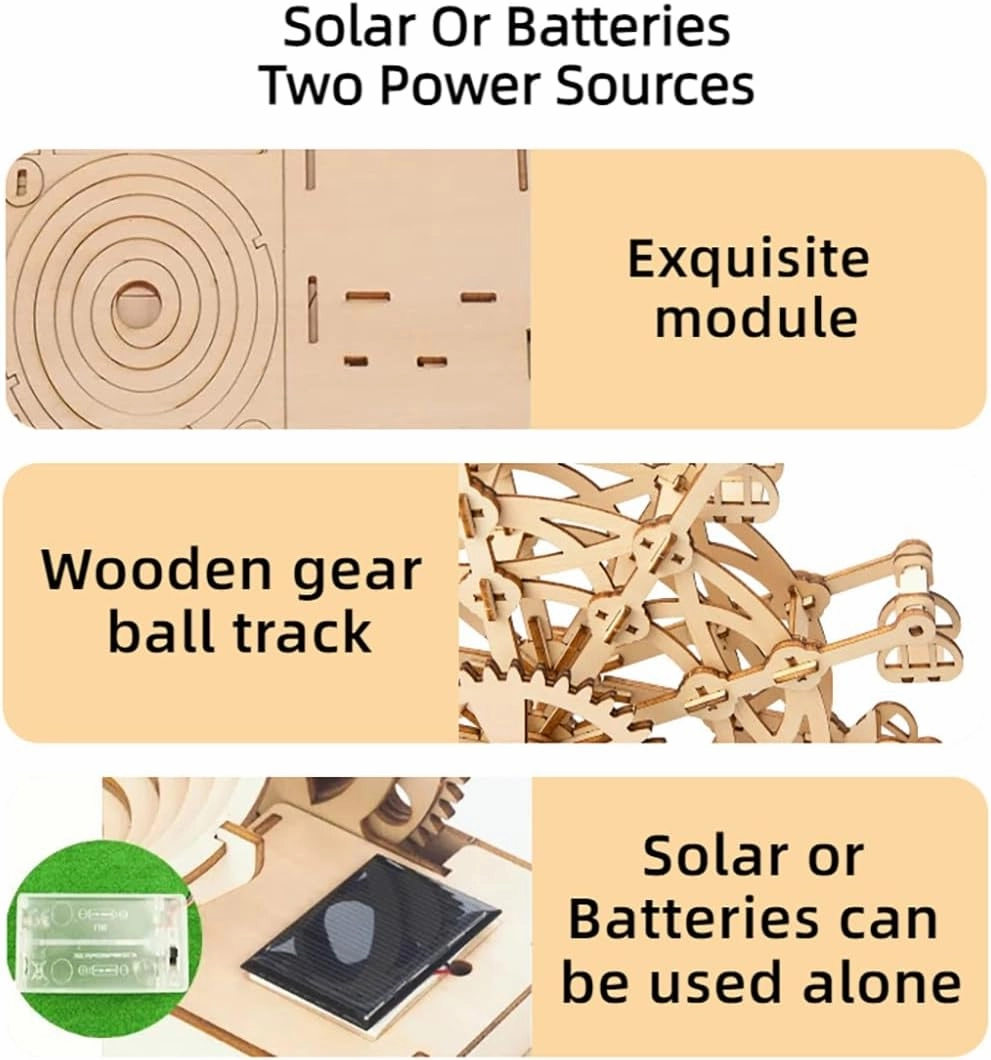 3D Marble Maze Puzzle Toy Wooden STEM Construction Kit for Kids Ages 8-13,Fun Brain Teaser and Educational Puzzle,Promotes Creativity and Cognitive Skills, for All Ages,Including Adults