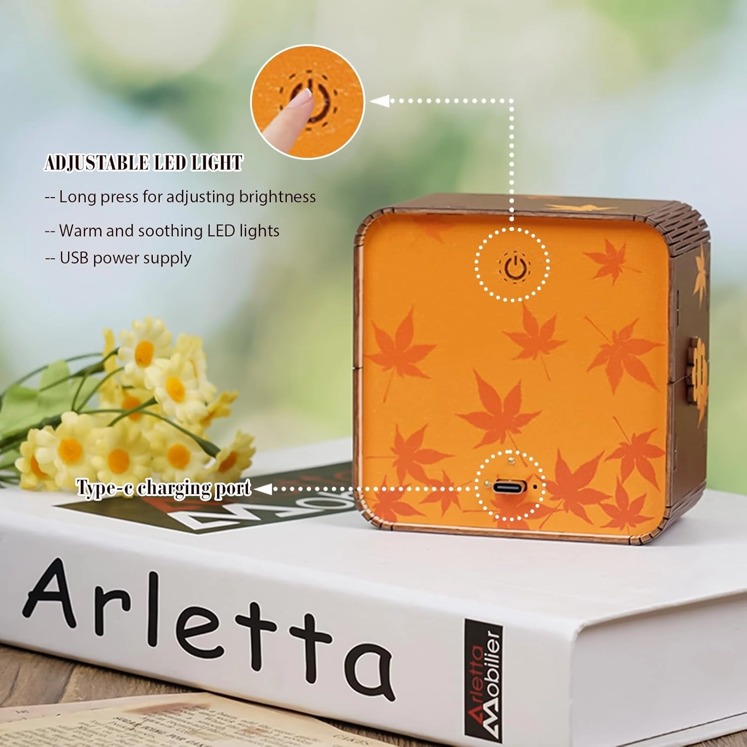 3D Puzzle Nightlight-DIY LED Light Wooden Puzzle-Art Lamp and Craft Kits for Kids and Adults-Birthday Gifts Toys-Home Desk Decor Family Game (Autumn Forest)