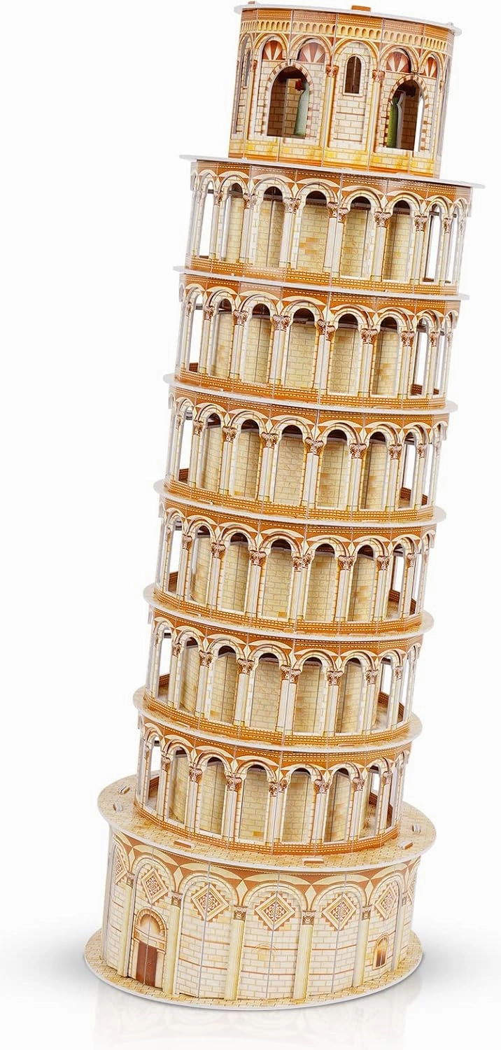 3D Puzzles for Adults & Kids, Exquisite Leaning Tower of Pisa City Large Architecture Building Model Kit, 3D Jigsaw Craft Kits STEM Educational Toys Birthday for Boys Girls Ages 10  Home Decor, 70 PCS