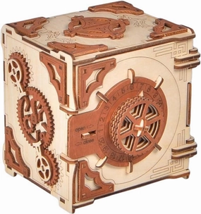 3D Wooden Puzzle Treasure Chest for Adults - DIY Mechanical Mystery Box with 4-Digit Password Lock, Cool Gadgets for Men, Handmade Money Box for Cash Gift Birthday