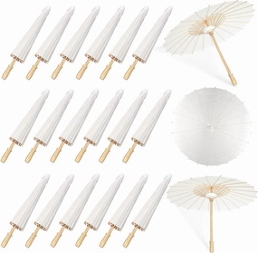 4/9/18/36 Pack 33 Inch White Paper Umbrellas Vintage Chinese Japanese Parasol Oiled DIY Painting Craft Decorative Umbrellas for Weddings Photography Bridal Showers Party Decor