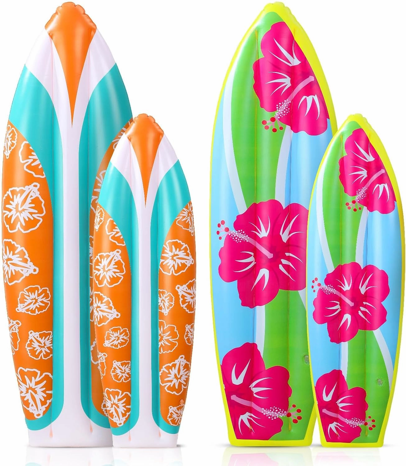 4 Pcs Inflatable Surf Board Inflatable 36 Inch59 Inch Tropical Beach Luau Party Decorations Blow up Surfboard Pool Floats Board for Beach Hawaiian Party Decorations