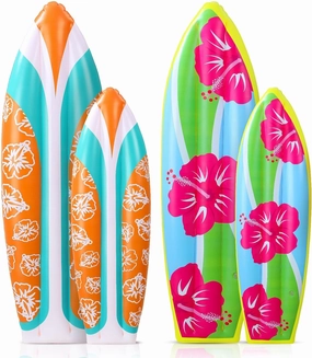4 Pcs Inflatable Surf Board Inflatable 36 Inch59 Inch Tropical Beach Luau Party Decorations Blow up Surfboard Pool Floats Board for Beach Hawaiian Party Decorations