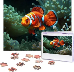 500 Piece Jigsaw Puzzle for Adults Challenging Puzzle for Game Nights Gifts Personalized Picture Puzzle Fish Background Custom Wood Puzzle for Family, Finished Size 20.4"x15"
