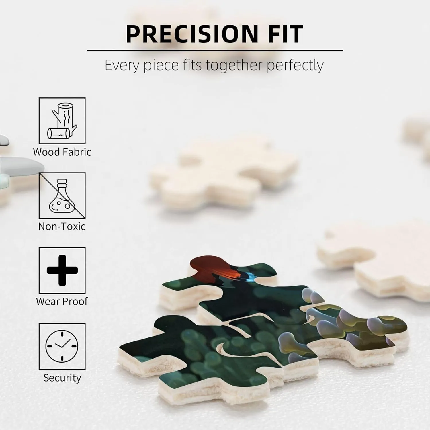 500 Piece Jigsaw Puzzle for Adults Challenging Puzzle for Game Nights Gifts Personalized Picture Puzzle Fish Background Custom Wood Puzzle for Family, Finished Size 20.4"x15"