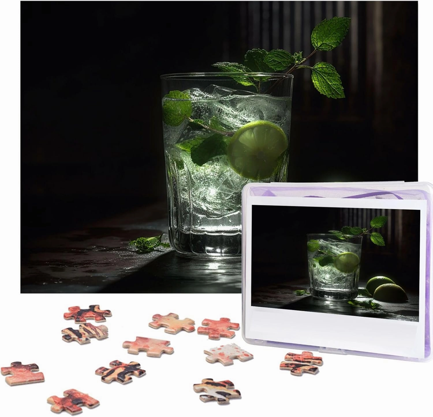 500 Piece Jigsaw Puzzle - Water with Ice Cubes Picture Puzzles for Adults Challenging Puzzle Personalized Wooden Puzzle Photo Puzzle Gifts 20.4" x 15"