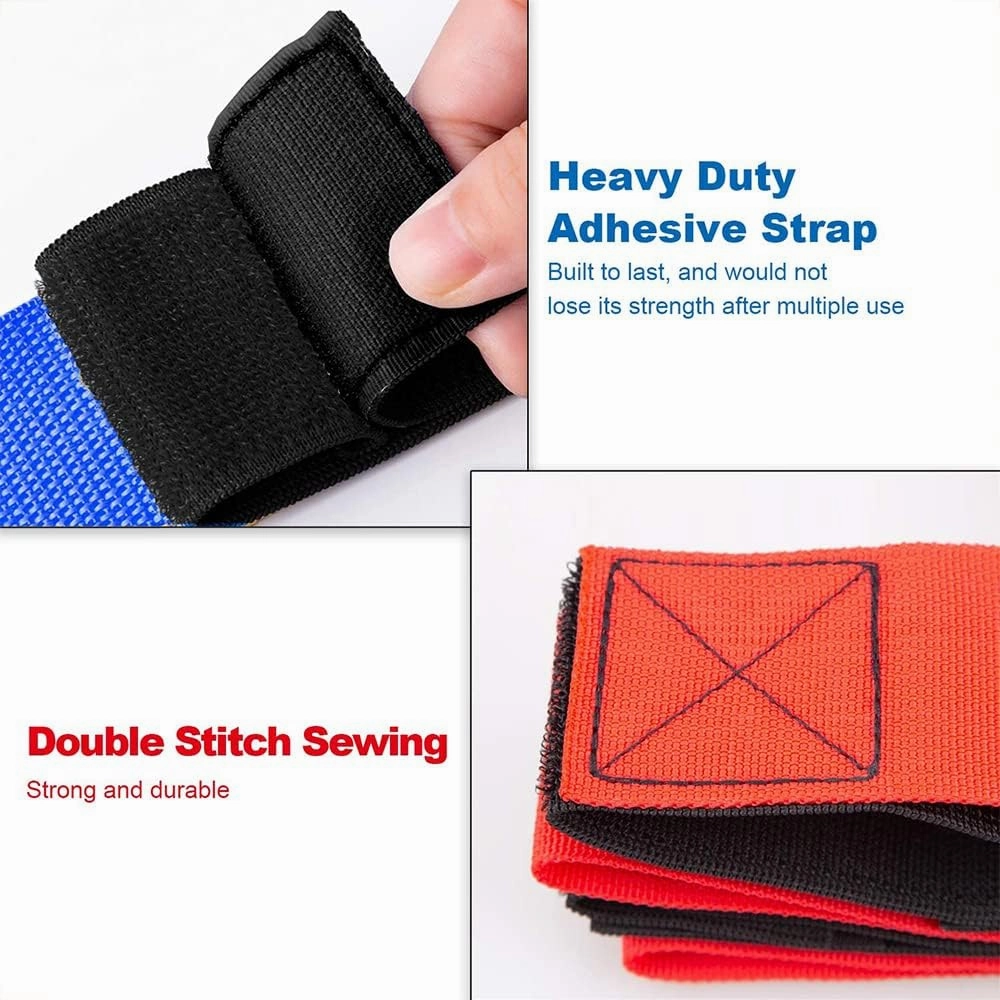 5 Legged Race Bands, Field Day Games for Adults and Kids Picnic Family Reunion Backyard Games Team Building Games, Giant Games for Yard, Lawn, Camping, Beach (Red)