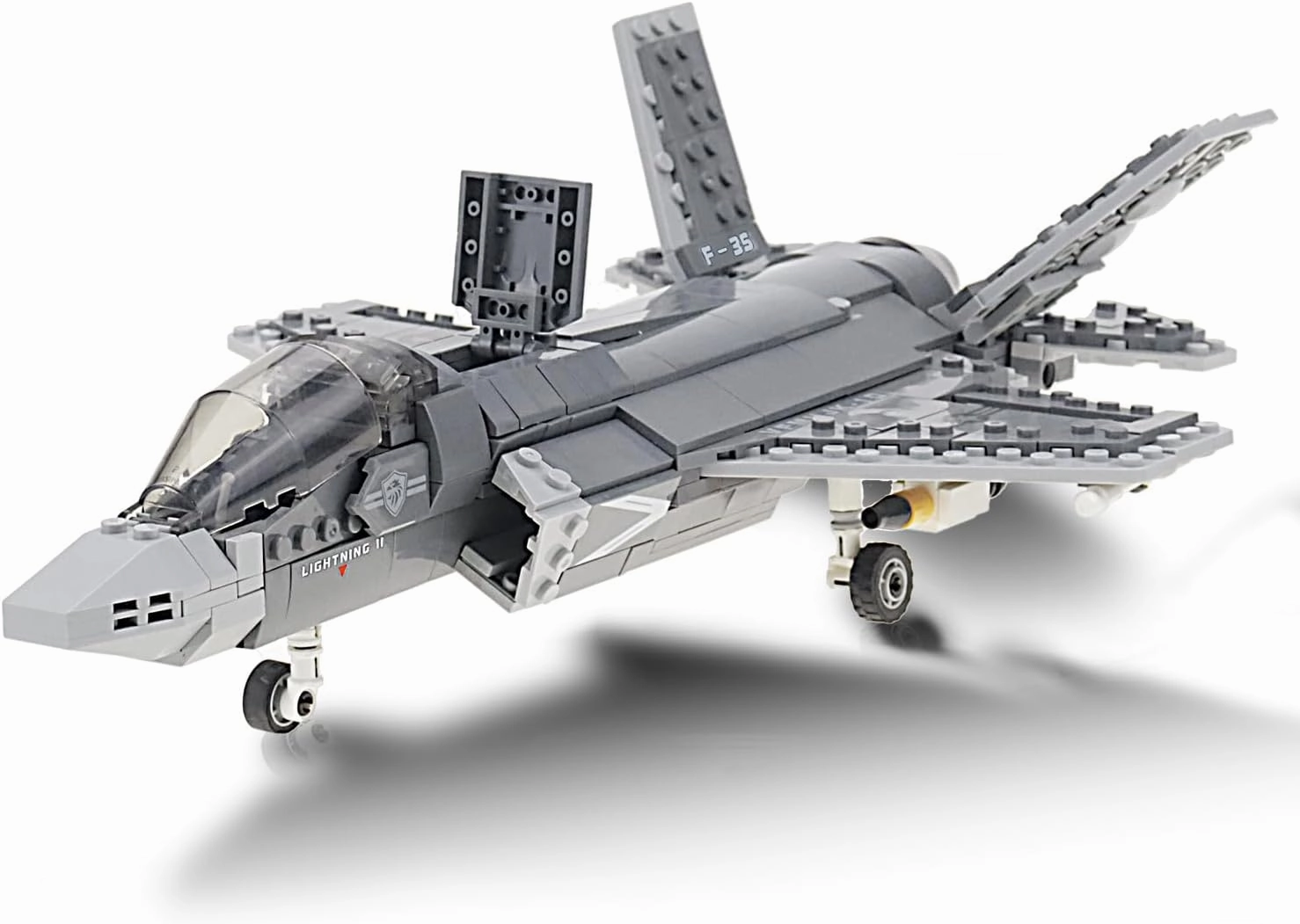 646 Pcs F-35B Lightning II Plane Building Toys WW2 Fighter Jet F35 Model Kits Military Airplane Building Blocks Set Bricks Toy Gifts for Kids and Adults