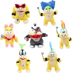 7 Pcs/Set Koopalings Stuffed Dolls Standing Larry Lemmy Wendy Iggy Ludwig Morton & Roy Cute Koopa Plush Figures Toys